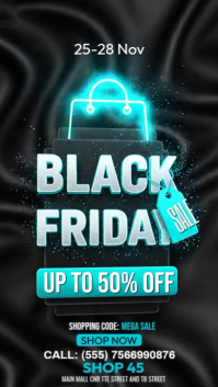 Black Illustrative Black Friday Sale Instagram Story template