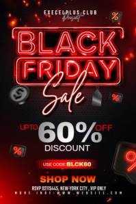 Black Illustrative Black Friday Sale Offer Template Poster