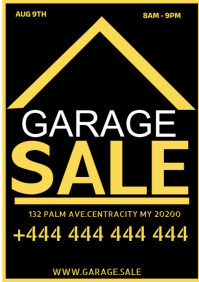 Black Illustrative Black Garage Sale Poster  A4 template