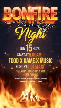 Black Illustrative Bonfire Night Party Instagram Story template