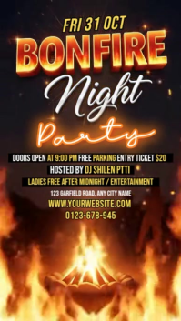 Black Illustrative Bonfire Night Party Instagram Story template
