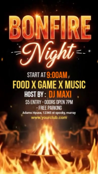 Black Illustrative Bonfire Night Party Instagram Story template