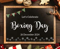 Black Illustrative Boxing Day  Medium Rectangle template