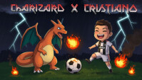 Black Illustrative Charizard X Cristiano Ronaldo Poster Encabezado de blog template