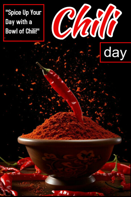 Copy of Black Illustrative Chili Day Poster | PosterMyWall