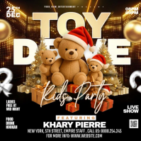 Black Illustrative Christmas Toy Drive Template Instagram Post