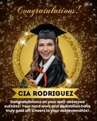 Black Illustrative Congratulations Instagram Portrait template