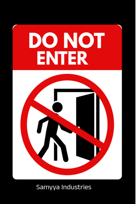 Black Illustrative Do Not Enter Poster template