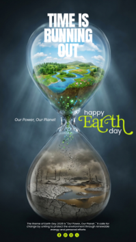 Black Illustrative Earth Day Instagram Story template