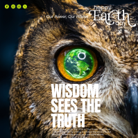 Black Illustrative Earth Day Square สี่เหลี่ยมจัตุรัส (1:1) template