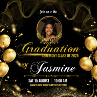 Czarny Graduation Ceremony Wpis na Instagrama Template