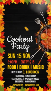 Black Illustrative Fall Bbq Party Instagram Story template