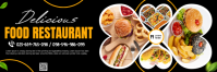 Black Illustrative Food Banner Template Design Template Banner 2' × 6'