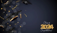 Black Illustrative Graduation Gift Tag template