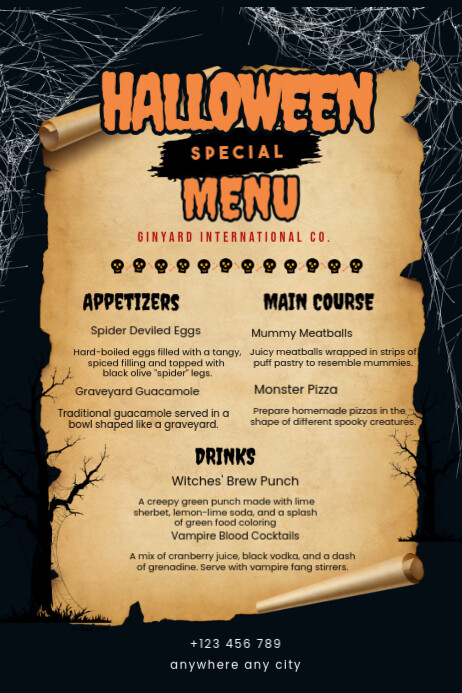 Black Illustrative Hall Poster template
