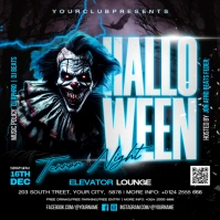 Black Illustrative Halloween Adult Party Instagram Post Instagram-bericht template