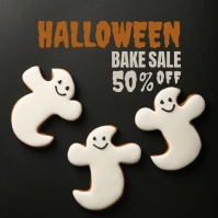 Black Illustrative Halloween Bake Sale Instag Instagram Post template