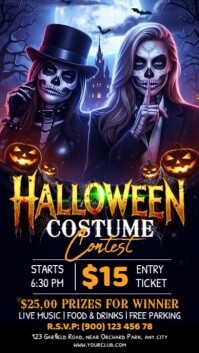 Black Halloween Costume Contest Instagram Story Template