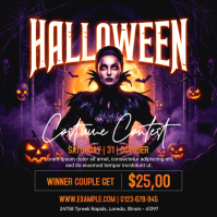 Черный Halloween Costume Contest Pos Instagram Template