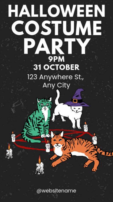 Plantilla de Black Illustrative Halloween Costume Party Instagram Story ...