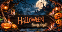 Preto Halloween Event ปกอีเวนต์บน Facebook Template