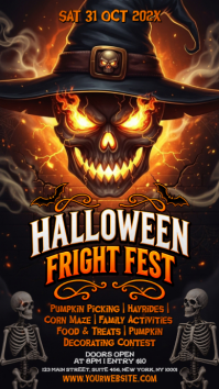 Black Halloween Fright Fest Instagram Story Template