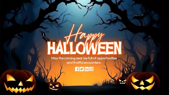 Black Illustrative Halloween Greeting Wallpaper Digital Display Video ...