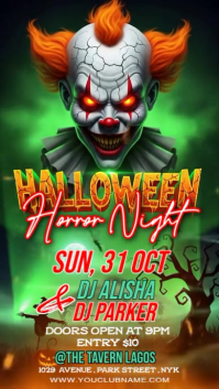 Black Illustrative Halloween Horror Night Instagram Story template