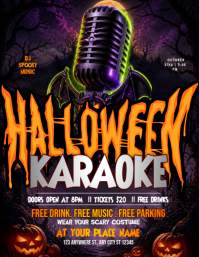 Black Halloween Karaoke Event Flyer Template