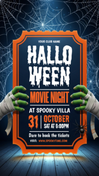 Black Halloween Movie Night Instagram 快拍 Template