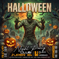 Negro Halloween Night Party Instagram-bericht Template