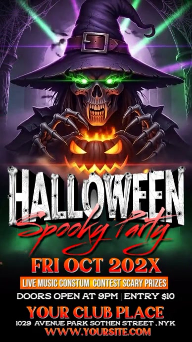 Plantilla de Black Illustrative Halloween Night Party Instagram Story ...