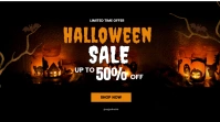 Black Illustrative Halloween Sale Digital Dis template