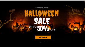 Black Illustrative Halloween Sale Digital Dis Digitalt display (16:9) template