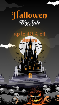 Black Halloween Sale Instagram Story Template