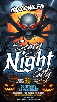 Black Illustrative Halloween Scary Night Instagram Story template