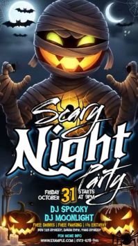 Black Illustrative Halloween Scary Night Instagram Story template