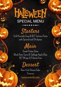 Zwart Halloween Special Menu A4 Template