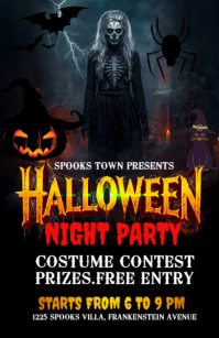 Black Illustrative Halloween Terror Night Tabloid template