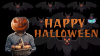 Black Illustrative Halloween Youtube Thumbnail template