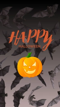 Black Illustrative Happy Halloween Digital Di template