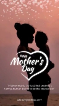 Black Illustrative Happy Mothers Day Instagram Reel template