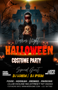 Black Illustrative Haunted House Celebration Tabloid template