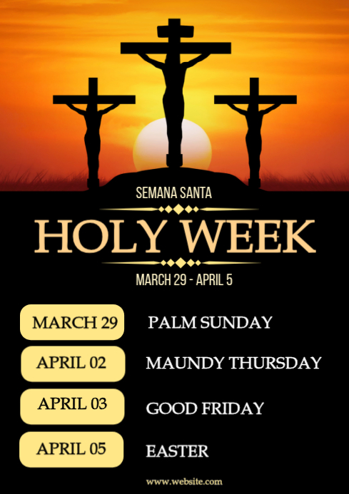 Copy of Black Illustrative Holy Week Celebration A1 | PosterMyWall