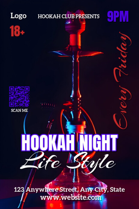 Shisha Promotion Plantilla de Hookah Night Promotion Pósters | PosterMyWall