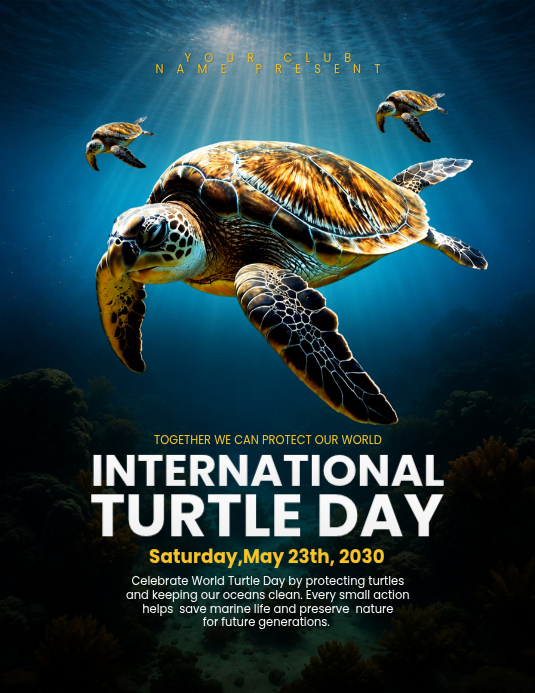 Turtlebox Flyer International Turtle Day Flyers Template | PosterMyWall
