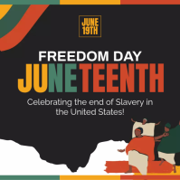 Black Illustrative Juneteenth Celebration Instagram Post Instagram-opslag template