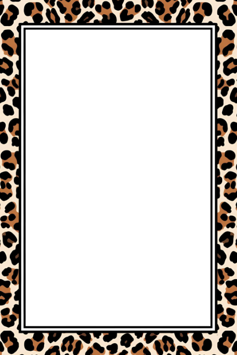 black illustrative leopard print banner post Poster template