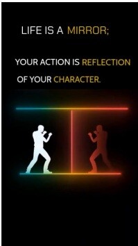Black Illustrative Life Reflection Motivational Quote Video – Mirror Your Character Instagram Reel template