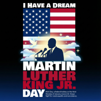 Black Illustrative Martin Luther King Jr, Day Square (1:1) template